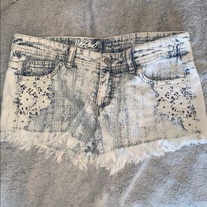 Low Rise White Lace Shorts